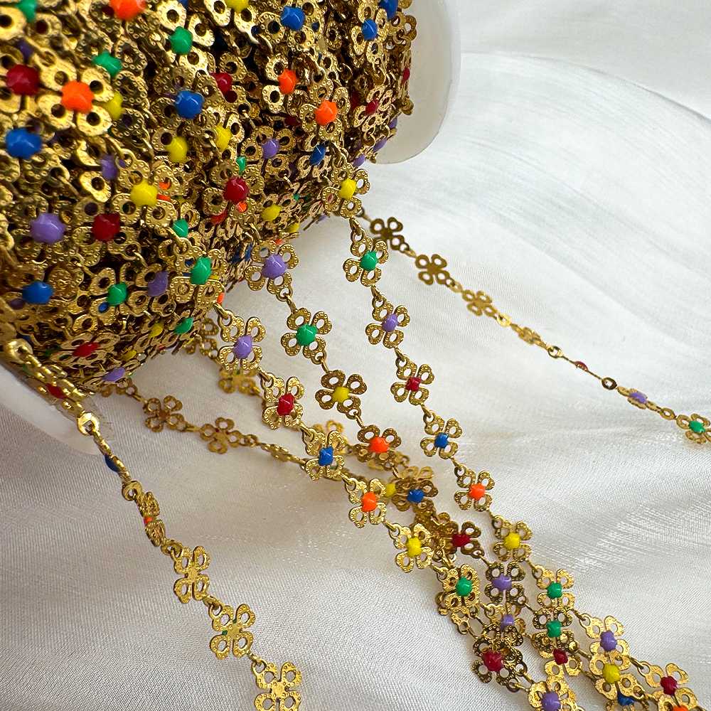 0.5meter 1meter Stainless Steel Flower Chain Roll DIY Jewelry Making Accessories Bulk Chain for Crafts for DIY Necklace Bracelet