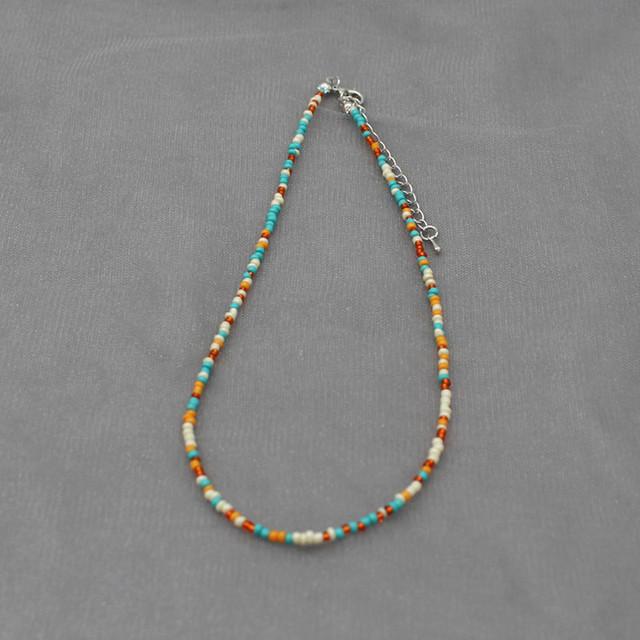 Jednoduché perličky Prameň Choker Náhrdelník Dámsky Šnúrkový golier Farebný ručne vyrobený Bohemia Collier Femme Jewelry Darček