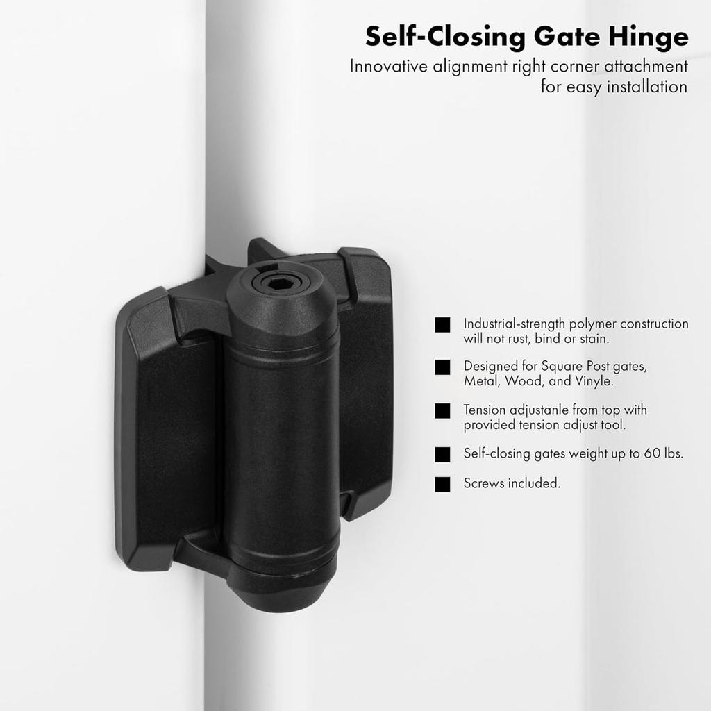 2Pcs Adjustable Tension Narrow Spring Hinges Self Closing Gate Hinge Door Hardware for Outdoor Gates Enduring