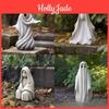 Lovely White Ghost Outdoor Statue Beautiful Resin Garden Decoration For Halloween Celebratory Themes