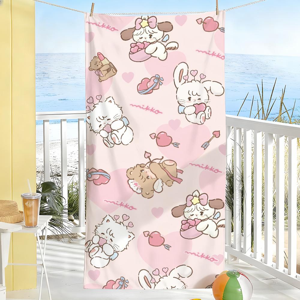 Cute M-Mikko Cartoon Towel Soft Pool Gift For Travel Gym Shower Camping Quick Dry Sports Large Beach Towels