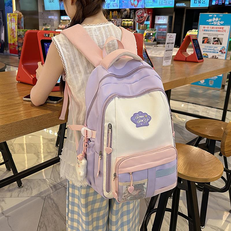 Sac à dos pour femmes léger cartable d'étudiant de lycée