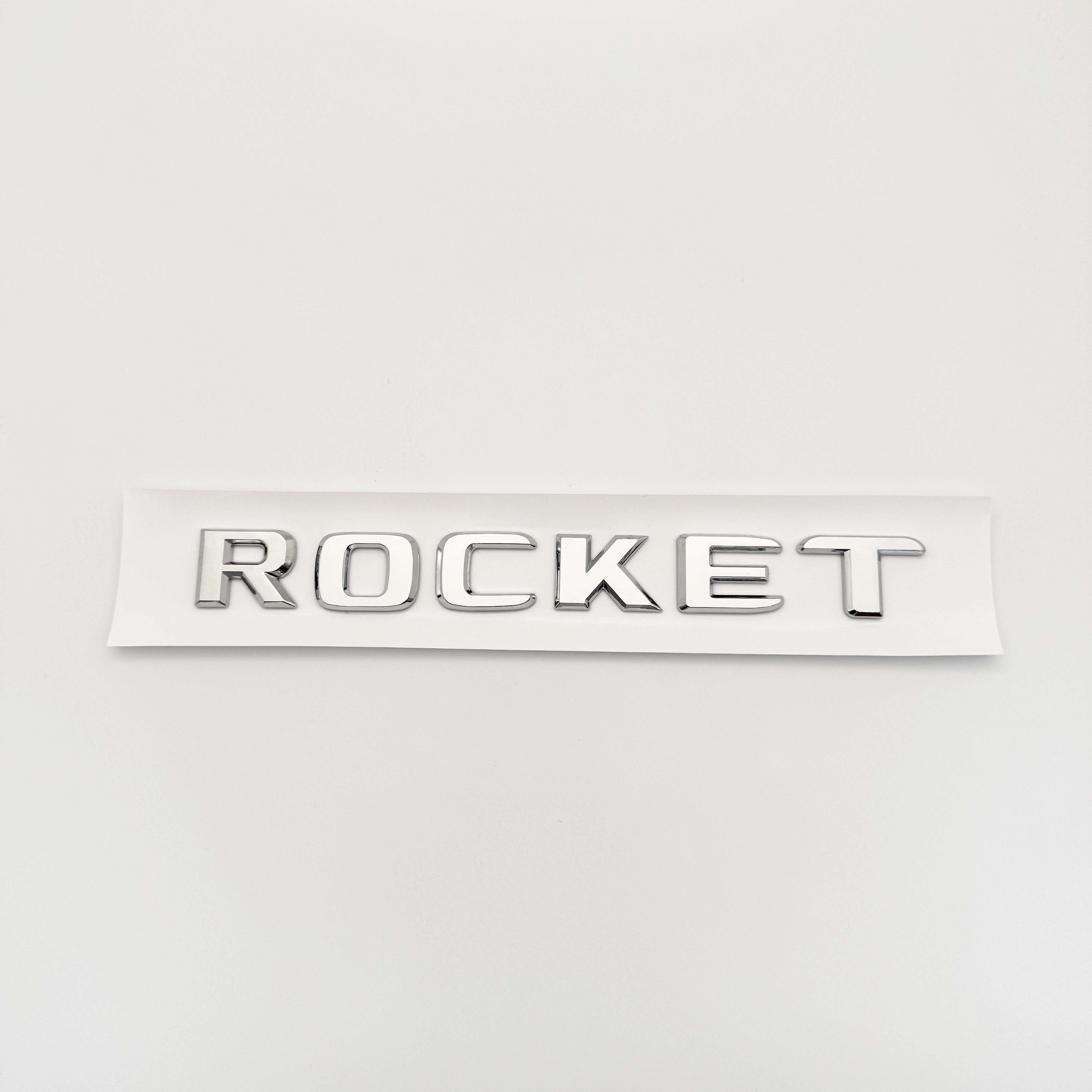

3D Glossy Black & Red ROCKET Car Letters Rear Trunk Bumper Tail Logo Badge Emblem Decals Sticker for 700 800 900 Accessories ROCKET