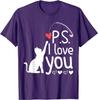Ps I Love You Tee Valentine's Day Purple Heart Women Men Kid Size L & XL T-Shirt