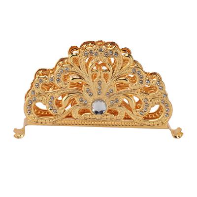 Goldener Metall-Serviettenhalter Exquisiter Leichter Luxus Europäischer Stil Zinklegierung Tisch-Serviettenorganisator