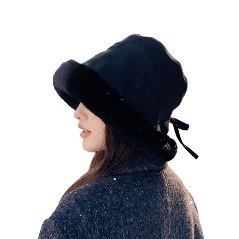 

Thicken Fisherman Cap Slimming Face Thickened for Everyday Outings чёрный