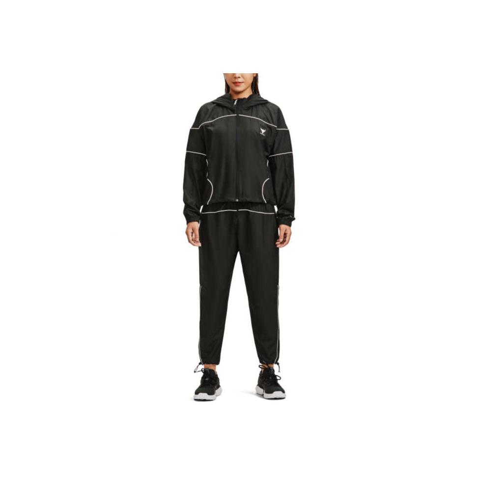 Under Armour Solid Color Woven Straight Leg Pants Women Bottoms Black 1373593-002