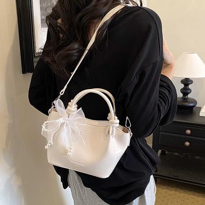 Borsa a secchiello plissettata piccola, alla moda per il pendolarismo, Borsa a tracolla singola