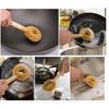 FTXJEHG Küchenschrubber, Küchenbürste aus Palmfaser mit Griff, Spülbürste für Woks und Eisenbratpfannen, Kamenoko-Schrubber, Palmfaser, Kokosfaser