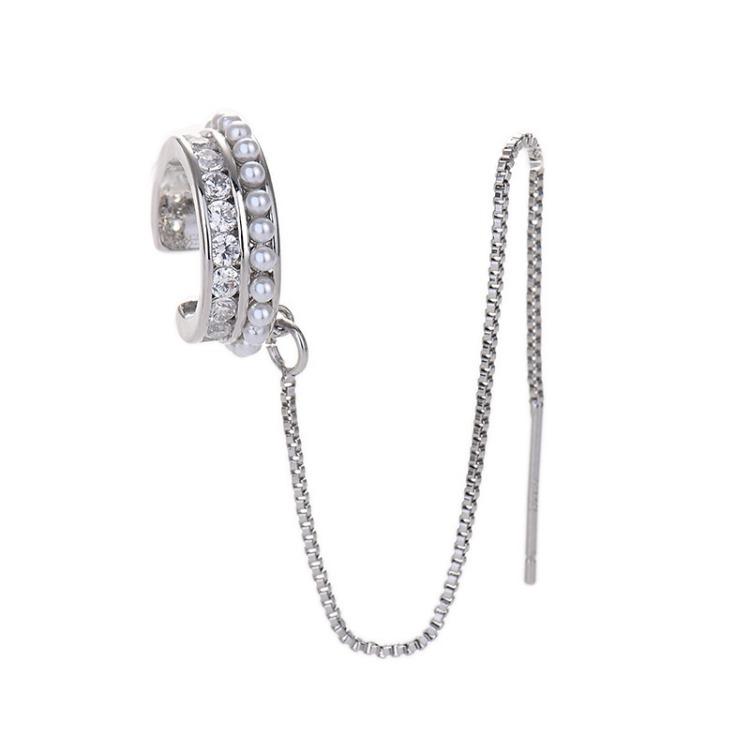 Clip d'oreille Câble d'oreille Chaîne à pampilles Tempérament Boucles d'oreilles Style Fille Hot Doux et Cool