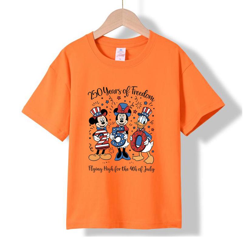 XH54 MINISO 2026 Summer New Printed Cotton Round Neck T-shirt for Children Aged 1-16, Boys and Girls