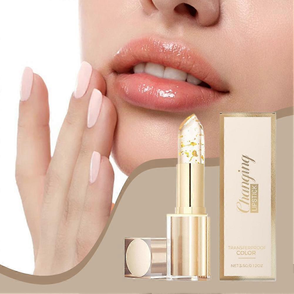 Temperature Changing Lipstick With Gold Glitter Hydrating Long Lasting Color Adjusts To Your Body Heat