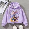 Paris Eiffel Tower Cartoon Print Kids Hoodie Girls Boys Loose Pullover Sweatshirt Children Family Trip Long Sleeve Hooded Top