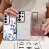 Romantic Rose Flower Pattern Case For Samsung S26 S25 Ultra S24 FE S23 Plus S22 S21 A15 A16 A17 A35 A36 A37 A54 A55 A56 A57 5G Plating Lens Soft Cover