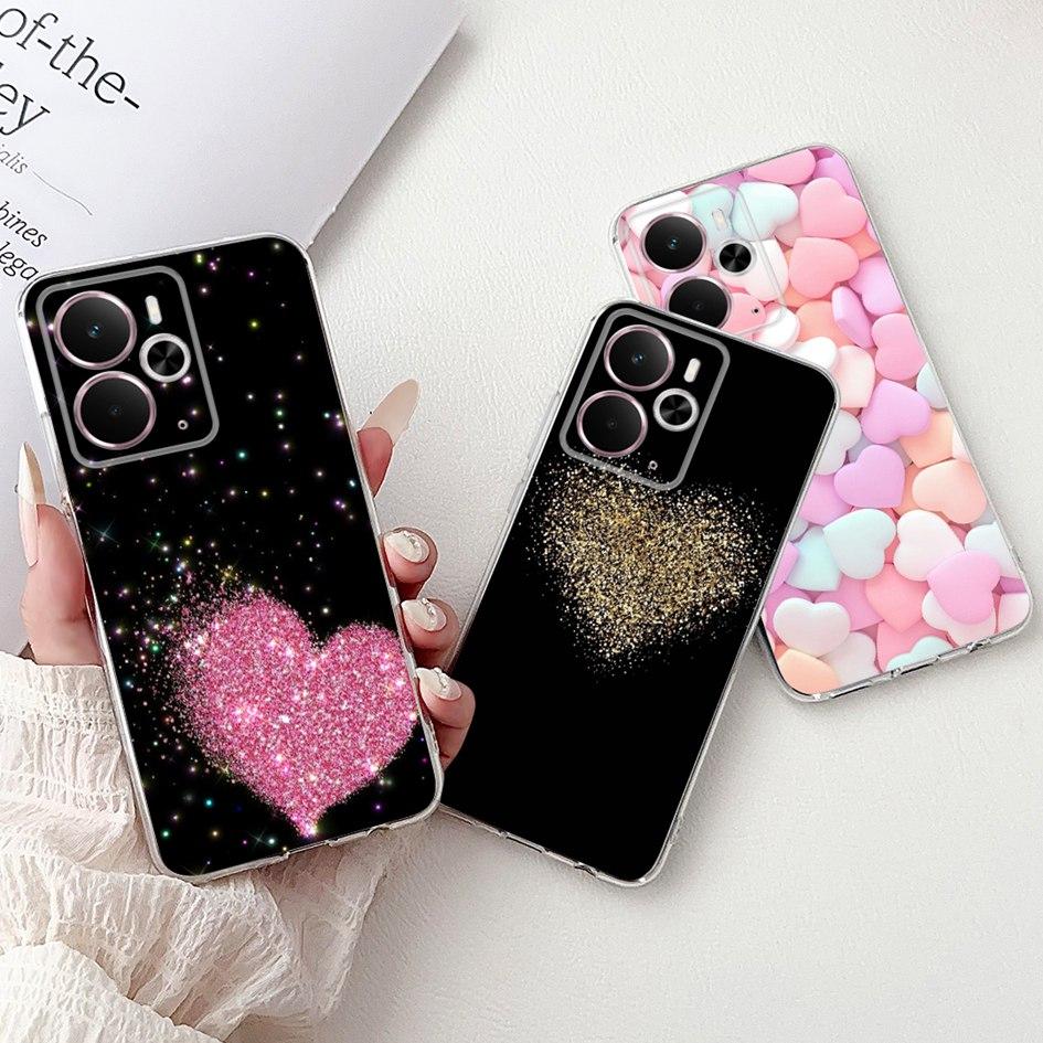 For Oppo Realme 14 14T 5G Case RMX5075 RMX5078 Popular Love Heart Shockproof Soft Silicone Cover For Realme14 Realme14T 5G Pouch