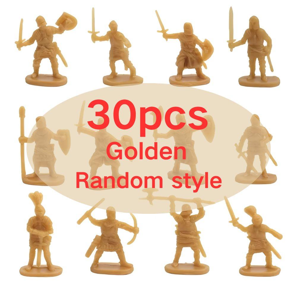 

30/100pcs 1.06inch Medieval Soldier Model Golden/Grey Role Playing Doll Collection Sand Table Scenario Exercise Decoration YMY