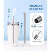 Heavy - Duty Titanium Straws 8.5" Reble for 20 Oz Tumblers | Metal Drinking Straws for All Kinds of Hot & Cold Drinks, Eco Conscious, BPA Free with