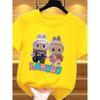 New Labubu Children's T-shirt Scarf LABUBU and Skirt LABUBU Pattern Girl Round Neck Short Sleeve Casual Versatile Clothing