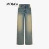 MO&Co. Women's Washed Denim Regular Fit Jeans