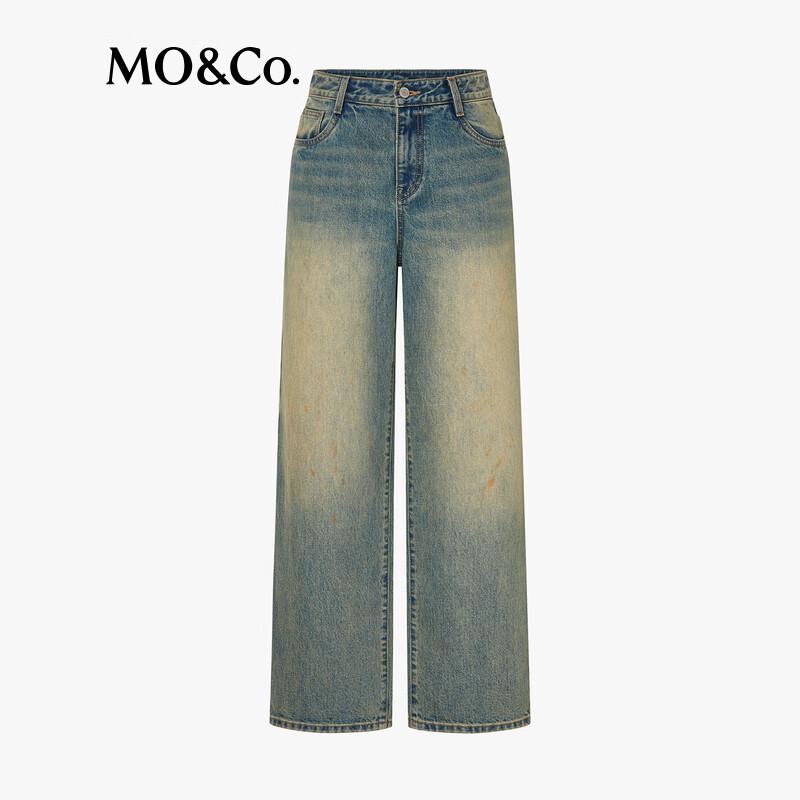 MO&Co. Women's Washed Denim Regular Fit Jeans