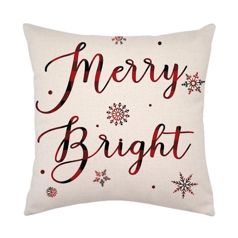 

Christmas Pillow Cover Linen Single-sided Holiday Party Christmas Pillow 1pc
