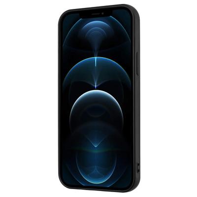 For iPhone 12 Pro Max 6.7 Inch Matte Shell,TPU Cover Mobile Phone Case with Ring Holder Kickstand