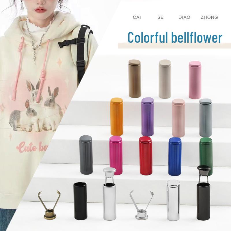 Colorful Metal Bell Cord End Clip for Hoodie & Hat Drawstrings - Spray-Painted Cord Lock Fixing Buckle.