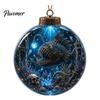 3D Sea Animal LED Lights Ocean Christmas Ball Ornament, Clear Acrylic Life Light-Up Miniature Creatures Decorations Hanging Decoration for Xmas Tree,
