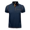2024 Summer Men's Color-Blocked Polo Shirt - European & American Style Short-Sleeved Lapel T-Shirt