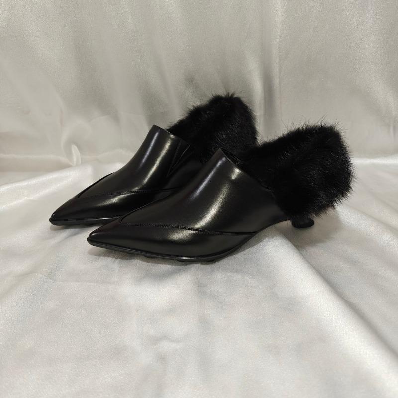 

Модная женская обувь на тонком каблуке, хлопковая, зимняя, новая, с острым носком, с глубоким вырезом, слипоны, толстая, теплая, на высоком каблуке, низкая, с открытым верхом 40 чёрный