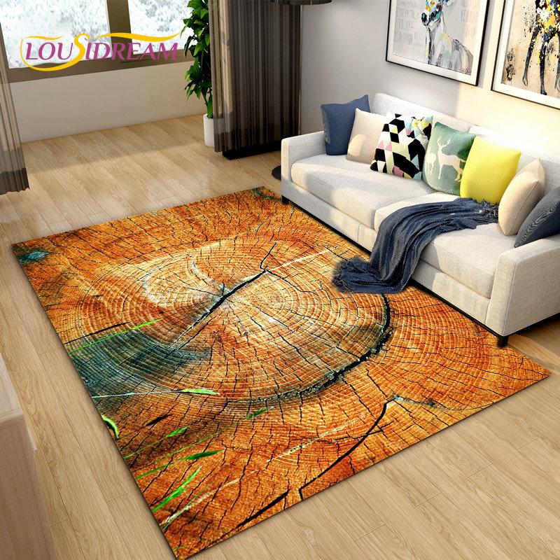 3D Wood Grain Area Rug,Carpet Rug for Living Bedroom Sofa Doormat Decoration,Kitchen Hallway Balcony Kid Play Non-slip Floor Mat