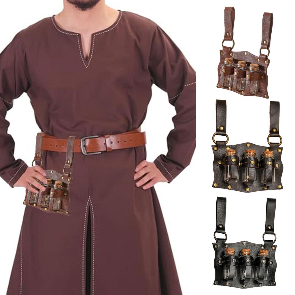 Medieval Potion Holder Cork Potion Bottle Cosplay Accessories Historical Belt for Renaissance and Fantasy Role Playing