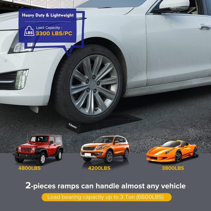 Donext Ramps Low Profile Plastic Car Service Ramps 3 Ton Truck Vehicle - 2 Pack