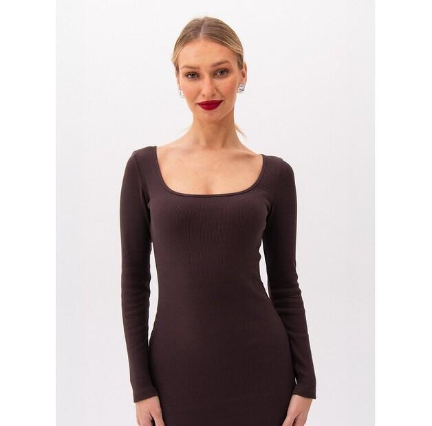 Трикотажное платье макси Nudyess Castella Maxi в рубчик EU M_L