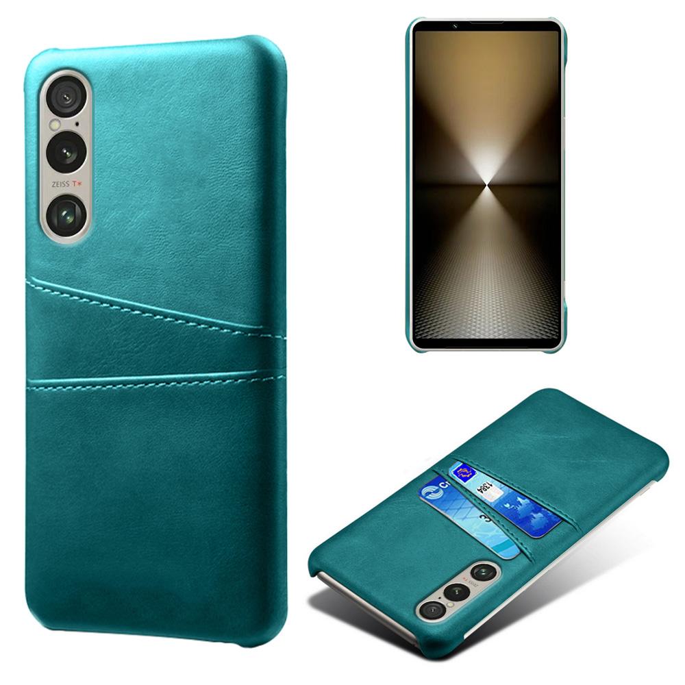 For Sony Xperia 1 VI Case Dual Card Slots PU Leather PC Hard Phone Cover