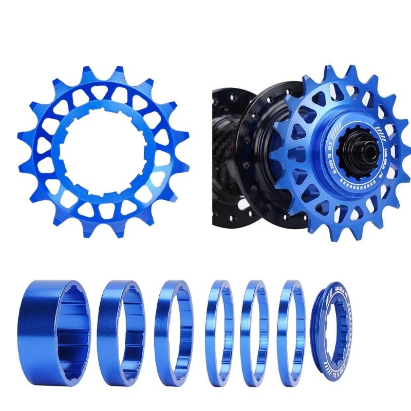 Kits de Conversion Pignons Mono-Vitesse 16T 18T pour Vélos Multi-Vitesses, Cassettes Mono-Vitesse avec Entretoises et Bagues de Blocage