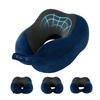 Crystal Velvet Memory Foam Travel Neck Pillow, Adjustable U-Shaped Pillow for Adults
