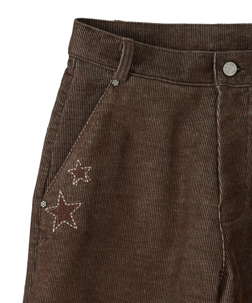 Dandel Dd Star Applique Corduroy Pants (Brown)