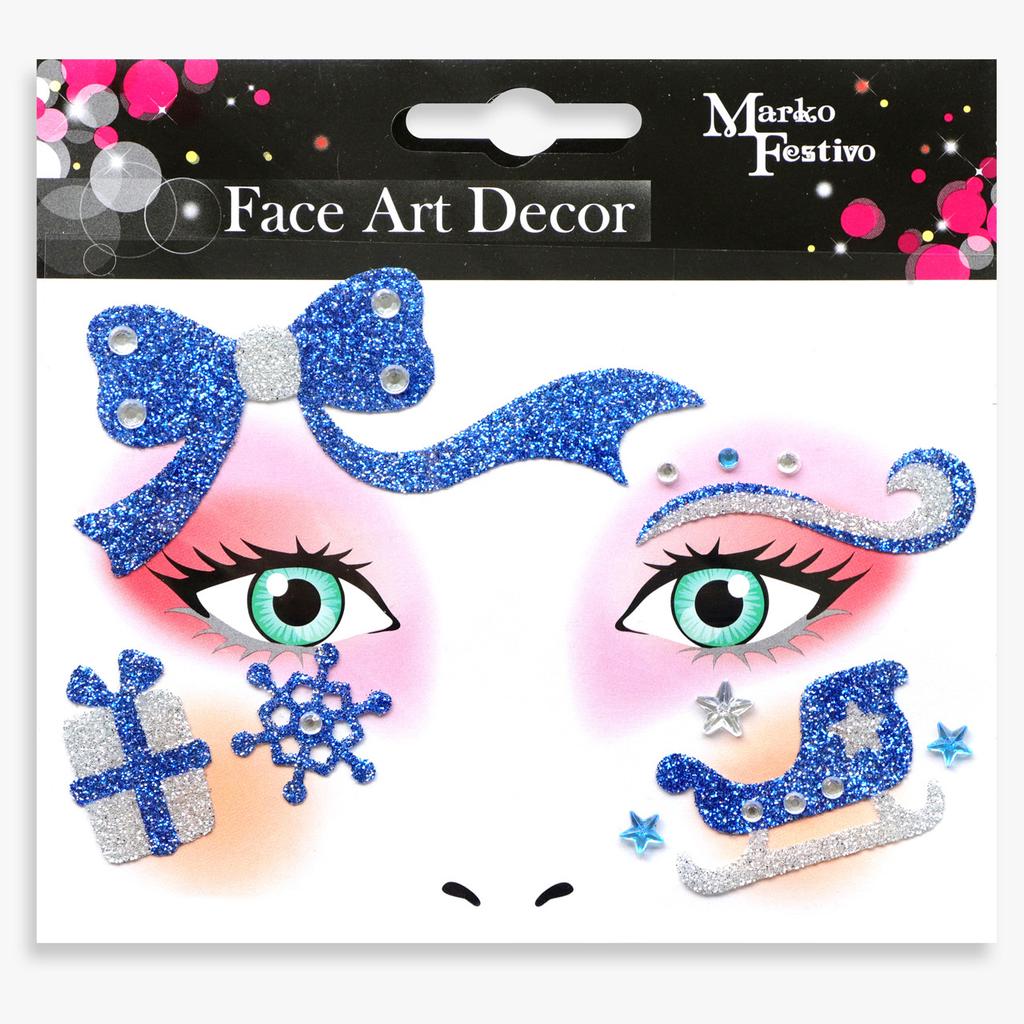 Glitter Face Art Stickers, Self-Adhesive Face Decor Decals for Halloween, Carnival, Festival and Party Makeup