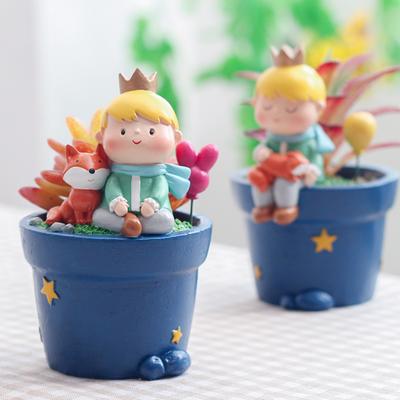 Prince Kid Planter for Succulents Cactus Plants, Γλάστρα για μίνι μπονσάι στολίδια κήπου με νεράιδα, επιτραπέζια διακόσμηση σπιτιού