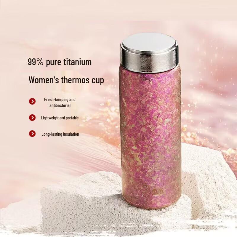 Heenoor Pure Titanium Portable Tea Infuser Thermos Cup 215ML