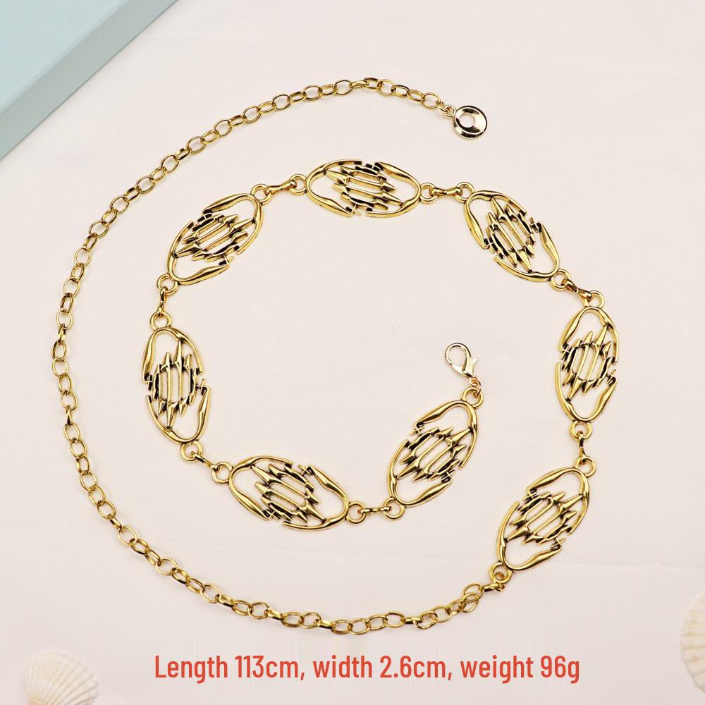 Damen Ethno-Stil Schmetterling Taillenkette: Modischer Metallgürtel für Rock oder Kleid