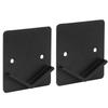 2Pcs Shower Curtain Rod Holder Square End Wall Mount Retainer Bathroom Accessories Black