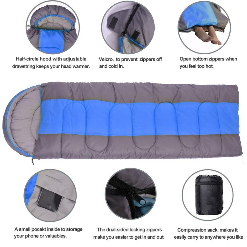 Oem Lightweight 3 Seasons Waterproof Sleeping Bag For Indoor Outdoor Hiking Camping Mummy Envelope Made Durable Polyester Nylon