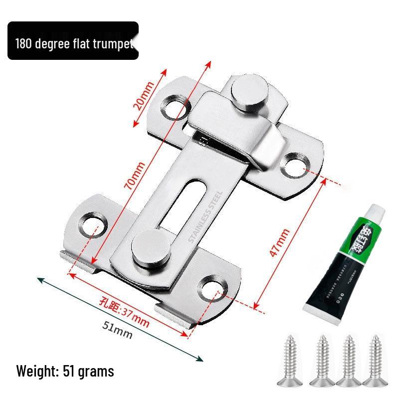 Modern Black Stainless Steel Door Buckle Latch for Pet Cage or Barn Sliding Doors