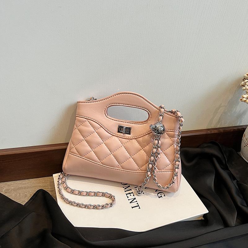 

Rhombus chain small bag women s new summer versatile shoulder messenger bag fashion handbag рожевий