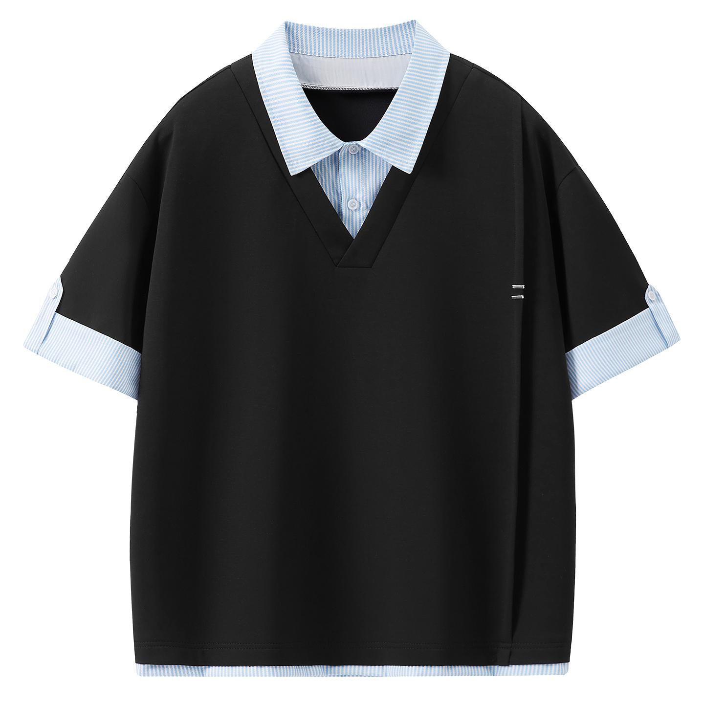 T-shirt Men s Summer Short-sleeved Men s POLO Collar Short-sleeved Loose 2XL