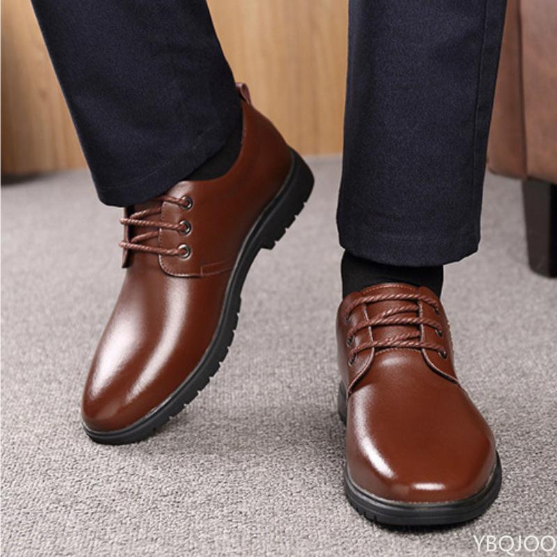 Fashion Men's Business Shoes Black Formal Work Shoe Fashion Comfortable Leather Shoes Lace Up Lightweight Male Footwear Zapatos Homme