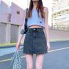 2022 High Waist A-Line Denim Skirt: Trendy Summer Hip Skirt for Women and Students