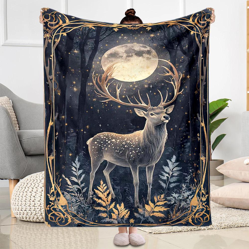 Deer Blanket Soft & Cozy Great for Office Livingroom Sofa All-Season Use Digital Print Perfect Gift for Relatives and Friends